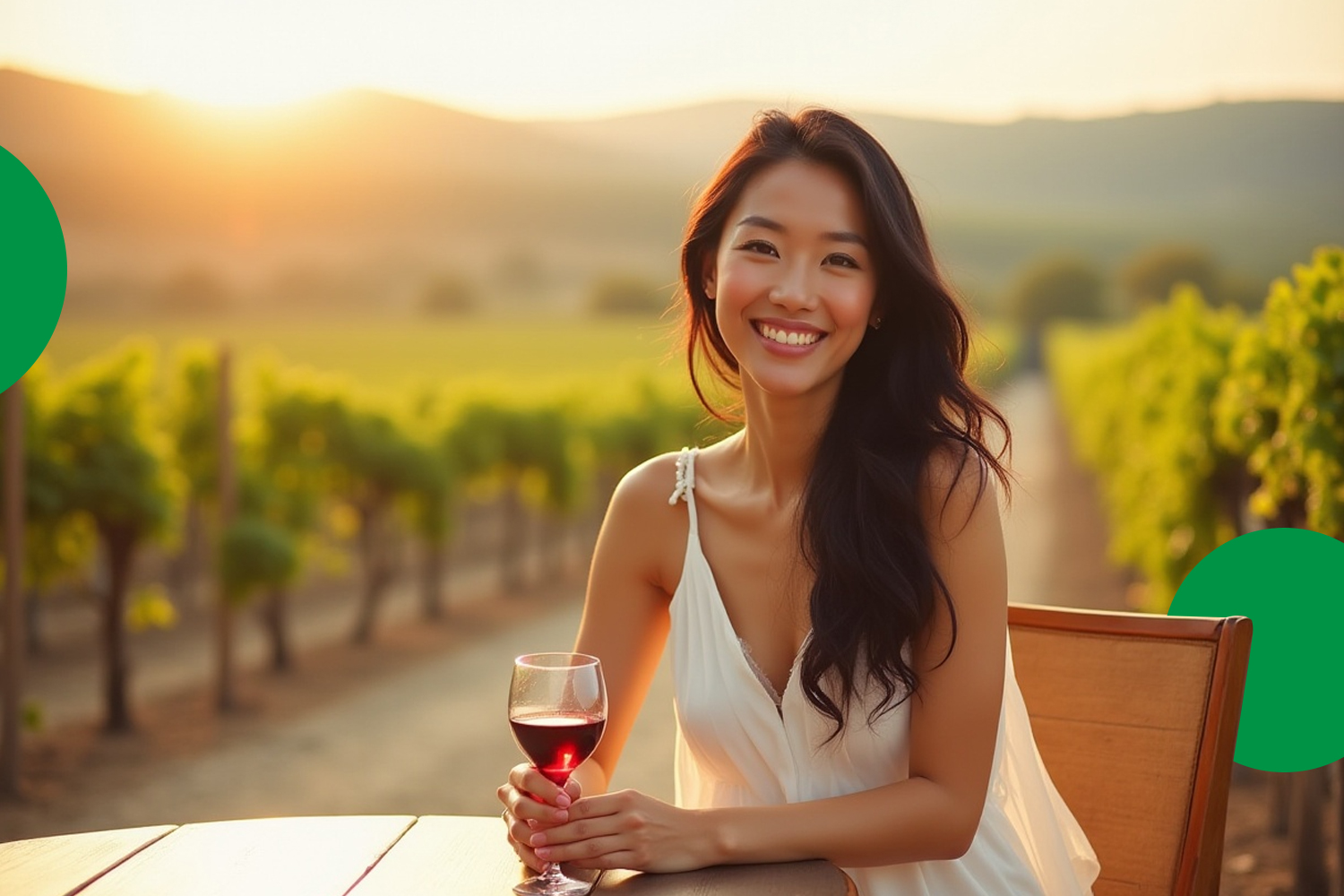 Scenic wineries with vineyards, wine glasses, tastings, and beautiful landscapes